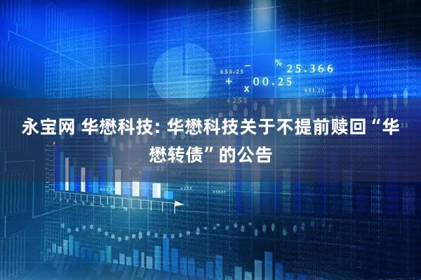 永宝网 华懋科技: 华懋科技关于不提前赎回“华懋转债”的公告