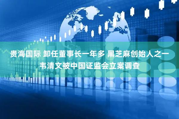 贵海国际 卸任董事长一年多 黑芝麻创始人之一韦清文被中国证监会立案调查